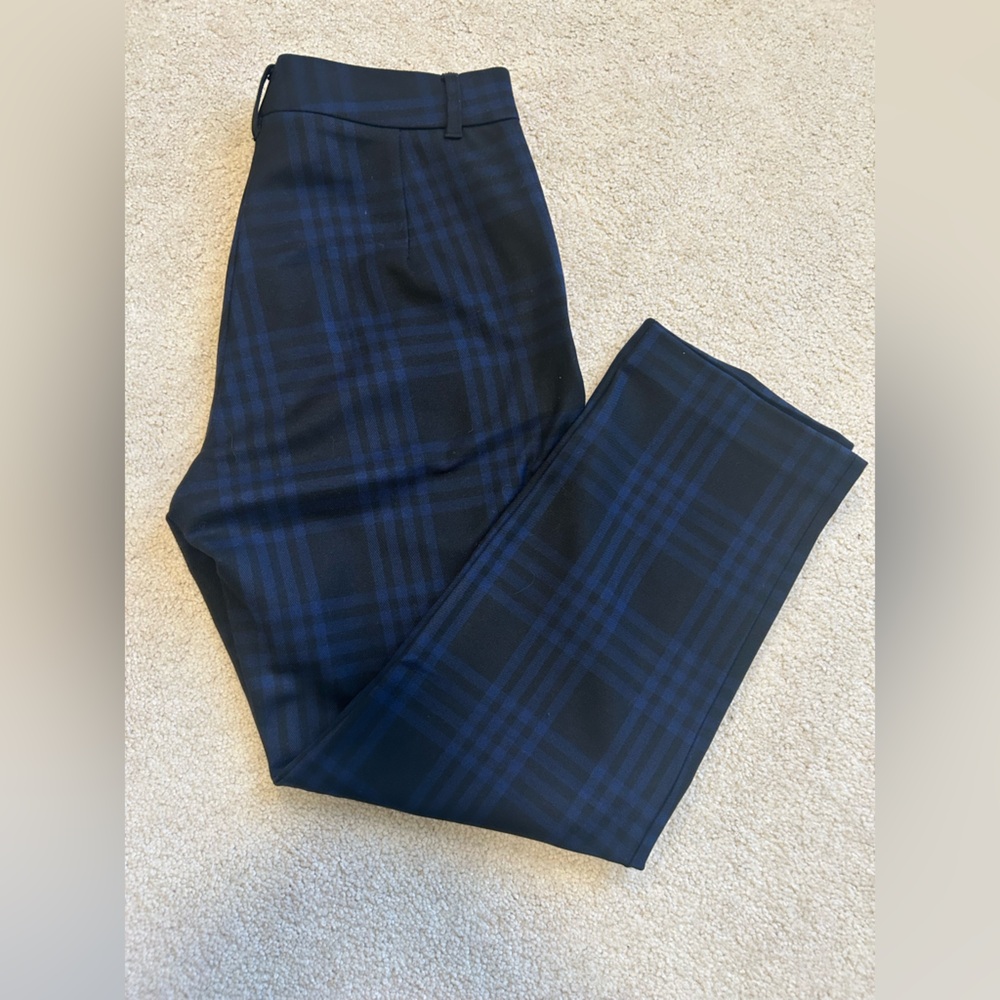 Velvet Blue Plaid Pants